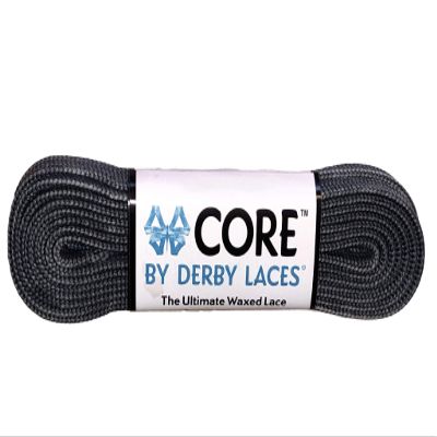 Derby Laces CORE Narrow 6mm Waxed Lace for Figure Skates, Roller Skates, Boots, and Regular Shoes (Slate Gray, 134 Inch / 340 cm)
