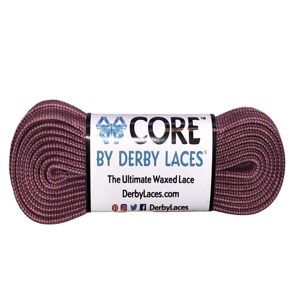 Derby Laces CORE Narrow 6mm Waxed Lace for Figure Skates, Roller Skates, Boots, and Regular Shoes (Pomegranate, 134 Inch / 340 cm)