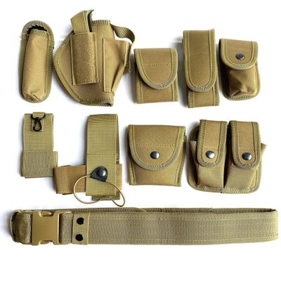 Law Enforcement Modular Equipment System Security Guard Military Tactical Duty Utility Versatile Hunting Belt (10-in-1 Belt, Khaki)