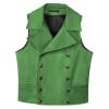 Ceehuteey Mens Suit Suede Double Breasted Vest Classic Groomsmen Wedding Waistcoat Leather Big Lapel(XXXL,Green) view 1