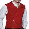 Ceehuteey Mens Suit Suede Double Breasted Vest Classic Groomsmen Wedding Waistcoat Leather Big Lapel(L,Red) view 1