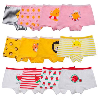 Anktry Kids 12 Pack Soft Comfort Cotton Knickers Underwear Little Girls Assorted Boyshort Panties 2-12 Yrs (Colors-4,2-4T)