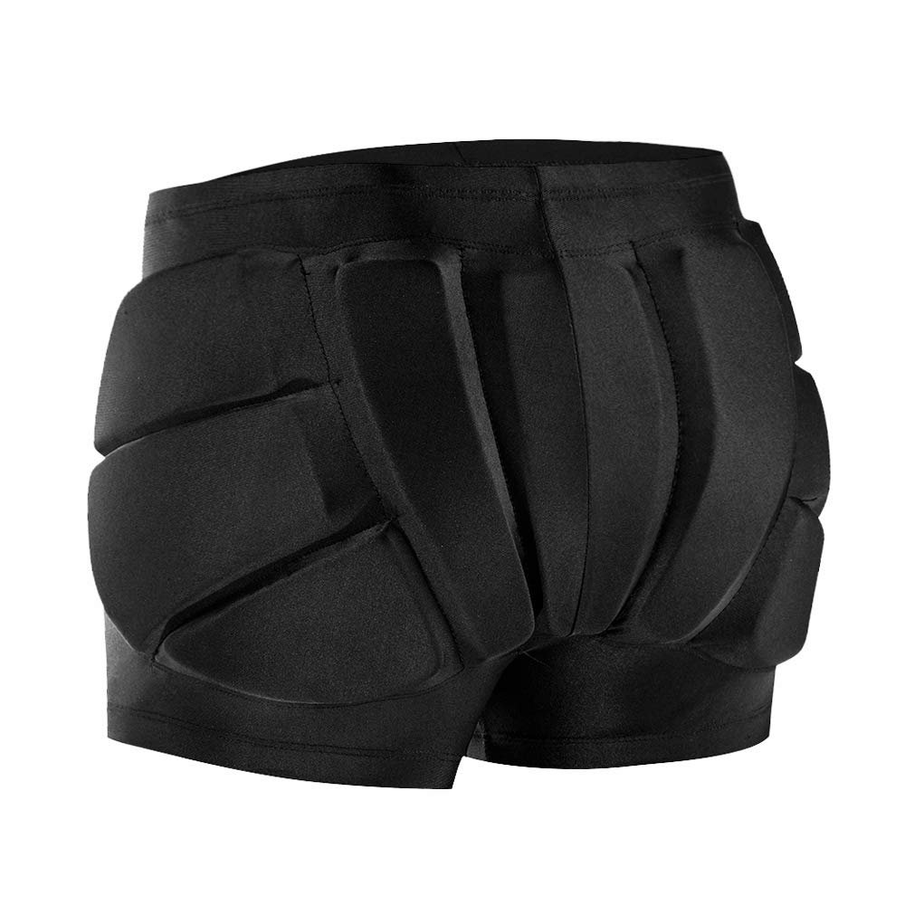 WOSAWE Adult Protective EVA Padded Shorts HIPS Tailbone Protector Skating Skiing Impact Pad, X-Large Black