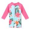 HUAANIUE Baby/Toddler Girl Swimsuit Long Sleeve Rashguard Swimwear Aqua 2-3 T view 1