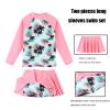 Girl's Two-Piece Long Sleeve Swimsuits UPF50+ Rash Guard Set Kids Bathing Suit S323_CocoTree_10A view 3