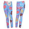 FEESHOW Girls Stretch Leggings Tights Kids Athletic Pants Fashion Allover Printed for Sports Dance wear Tights Trousers Blue 3-4 view 3