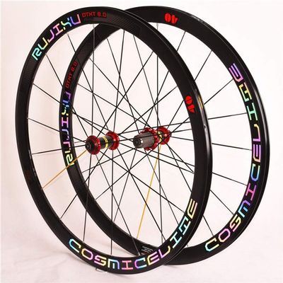 Bike Wheel 700C Double Wall Alloy Rim 40mm Bicycle Wheel Set Cassette Flywheel Carbon Hub Sealed Bearing QR 8-11Speed Disc Brake (Size : C)
