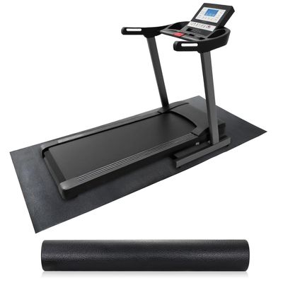 HomGarden8x3 FT Treadmill Mat for Home Gym, 1/4" Thick High Density PVC Equipment Mat, Anti-Vibration Floor Protector for Exercise Bike, Noise Reduction for Hardwood Floors,Black