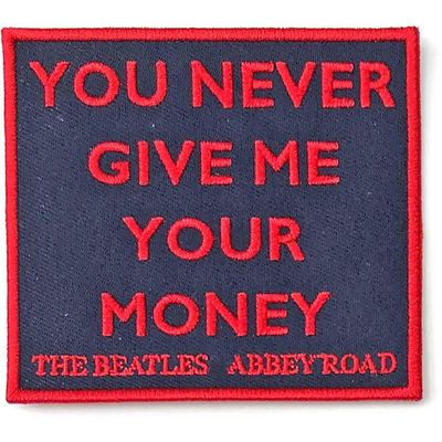 The Beatles Patch Your Never Give Me Your Money Abbey Road Song 7.5X8.5Cm Size One Size