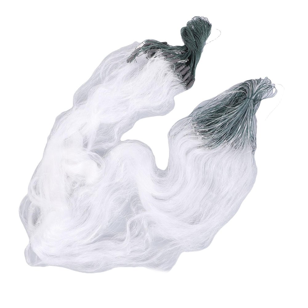 50m Length 1.5m Height 3 Layers Fishing Net Nylon Monofilament Net Outdoor Hand Throw Fishing Mesh Bait Trap Fish(4 Finger)