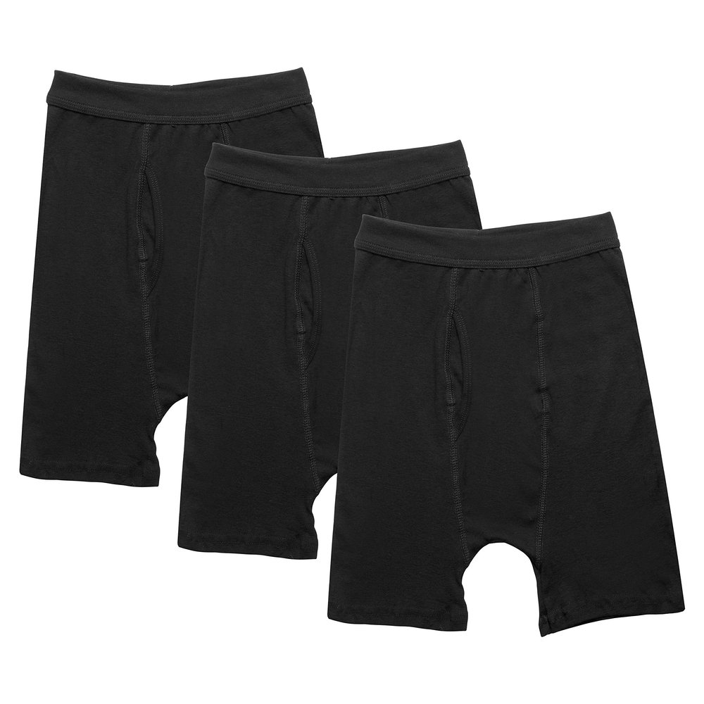 Jack & Jill Boys Briefs with Comfort Flex Waistband Soft Boys' Underwear- Breathable 100% Cotton 3-Pack (Size 12) Black