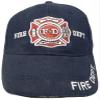 Trade Winds Navy Blue Fire Fighter F-D Department Fighters Emblem Embroidered Hat Cap (RUF) view 3