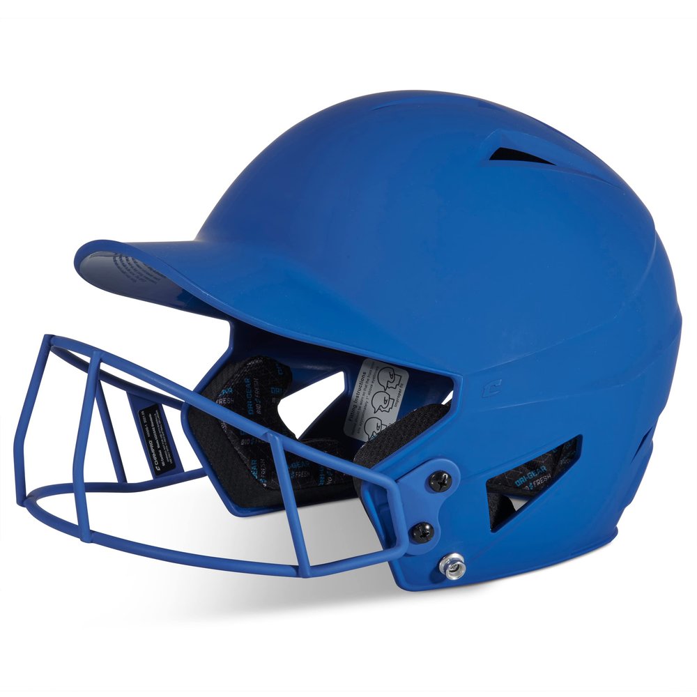 Champro HX Rise Fastpitch Softball Batting Helmet with Facemask in Solid Color Matte Finish, Royal, HXFPMRYS, HXFPMRYS, HXFPMRYS, HXFPMRYS