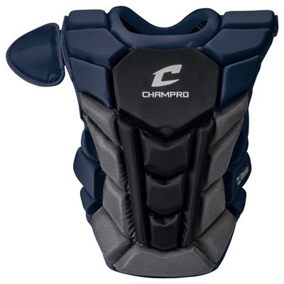Champro Optimus Pro Plus Ergonomic Baseball Catchers Chest Protector for Commotio Cordis with Removeable Shoulder Cap, 16.5", Navy Blue