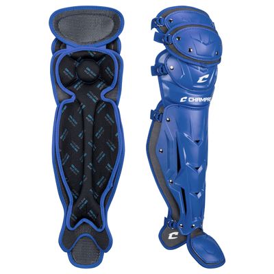 CHAMPRO Optimus Pro Triple Knee Protective Leg Guards for Baseball/Softball Catchers , Royal, 16.5"