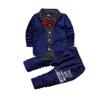 2pcs Baby Boy Dress Clothes Toddler Outfits Infant Tuxedo Formal Suits Set Shirt + Pants (Black, 18-24 Months) view 1