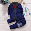 2pcs Baby Boy Dress Clothes Toddler Outfits Infant Tuxedo Formal Suits Set Shirt + Pants (Black, 18-24 Months) view 2