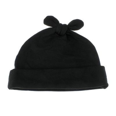 My Lello Baby Vintage Rabbit Ears Cotton Beanie Hat - (6-12 Month) - Black