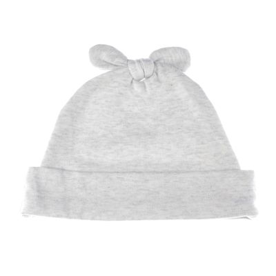 My Lello Baby Vintage Rabbit Ears Cotton Beanie Hat - (6-12 Month) - Light Heather
