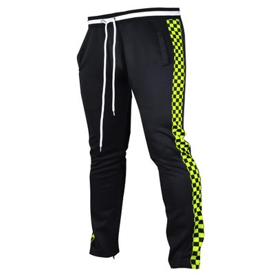 SCREENSHOT Men's Athletic Fitness Slim Fit Workout Track Pants BASIC P11854-Black/Neon-Medium