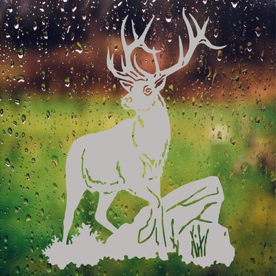 Deer Mountain Front Door Window Decal Hunting Gun Cabinet Etched Glass Decals Vinyl Sticker