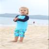 HUAANIUE Baby Toddler Boy Swimsuit Rashguard Set Swimwear UPF 50+ Car 0-6 Months view 2