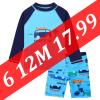 HUAANIUE Baby Toddler Boy Swimsuit Rashguard Set Swimwear UPF 50+ Car 0-6 Months view 3