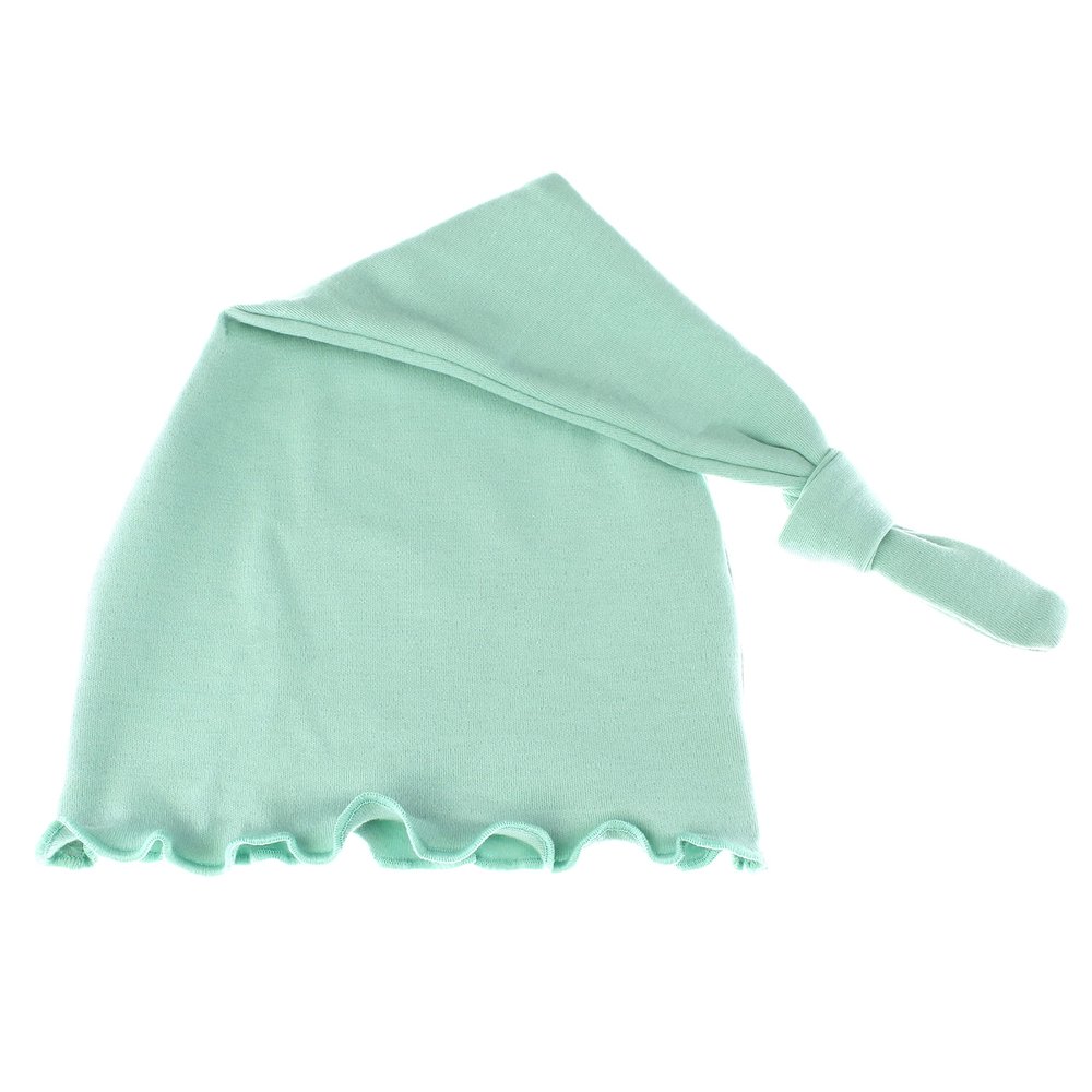 My Lello Baby Ruffled Knotted Tail Cotton Beanie Hat - (Newborn) - Ocean Blue
