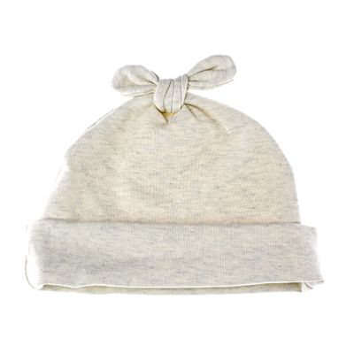 My Lello Baby Vintage Rabbit Ears Cotton Beanie Hat - (6-12 Month) - Heather Ivory