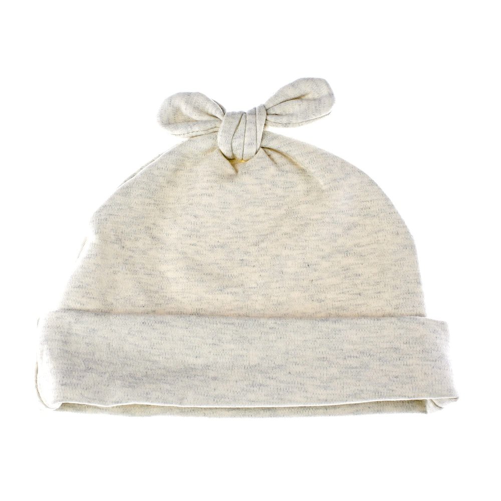 My Lello Baby Vintage Rabbit Ears Cotton Beanie Hat - (6-12 Month) - Heather Ivory