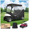 10L0L Deluxe Golf Cart Enclosure for 2 Passengers EZGO TXT RXV with Side Mirror Openings, Waterproof Portable 4-Sided Transparent Windows Golf Buggy Driving Enclosure Cover Black - Roof up to 58" L view 1