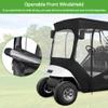10L0L Deluxe Golf Cart Enclosure for 2 Passengers EZGO TXT RXV with Side Mirror Openings, Waterproof Portable 4-Sided Transparent Windows Golf Buggy Driving Enclosure Cover Black - Roof up to 58" L view 2