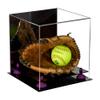 Better Display Cases Versatile Acrylic Display Case - Medium Square with Box with Mirror and Purple Risers 11" x 11" x 11" (A001-PR) view 1