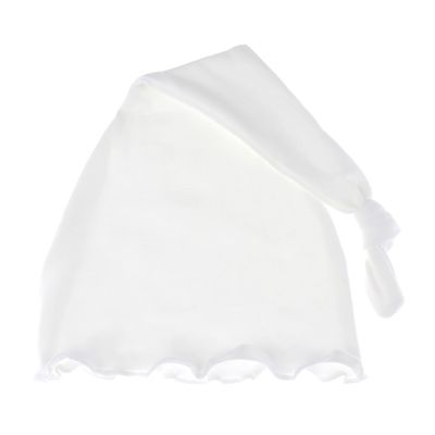 My Lello Baby Ruffled Knotted Tail Cotton Beanie Hat - (Newborn) - White