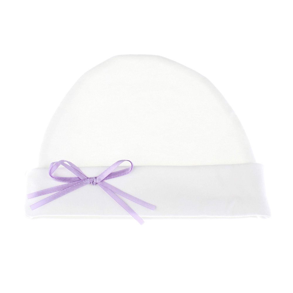 My Lello Baby Cotton Beanie Hat w/Bow - (Newborn) - Lavender