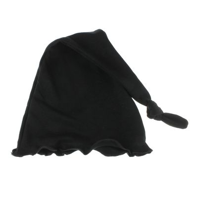 My Lello Baby Ruffle Knotted Tail Cotton Beanie Hat - (0-6 Months) - Black