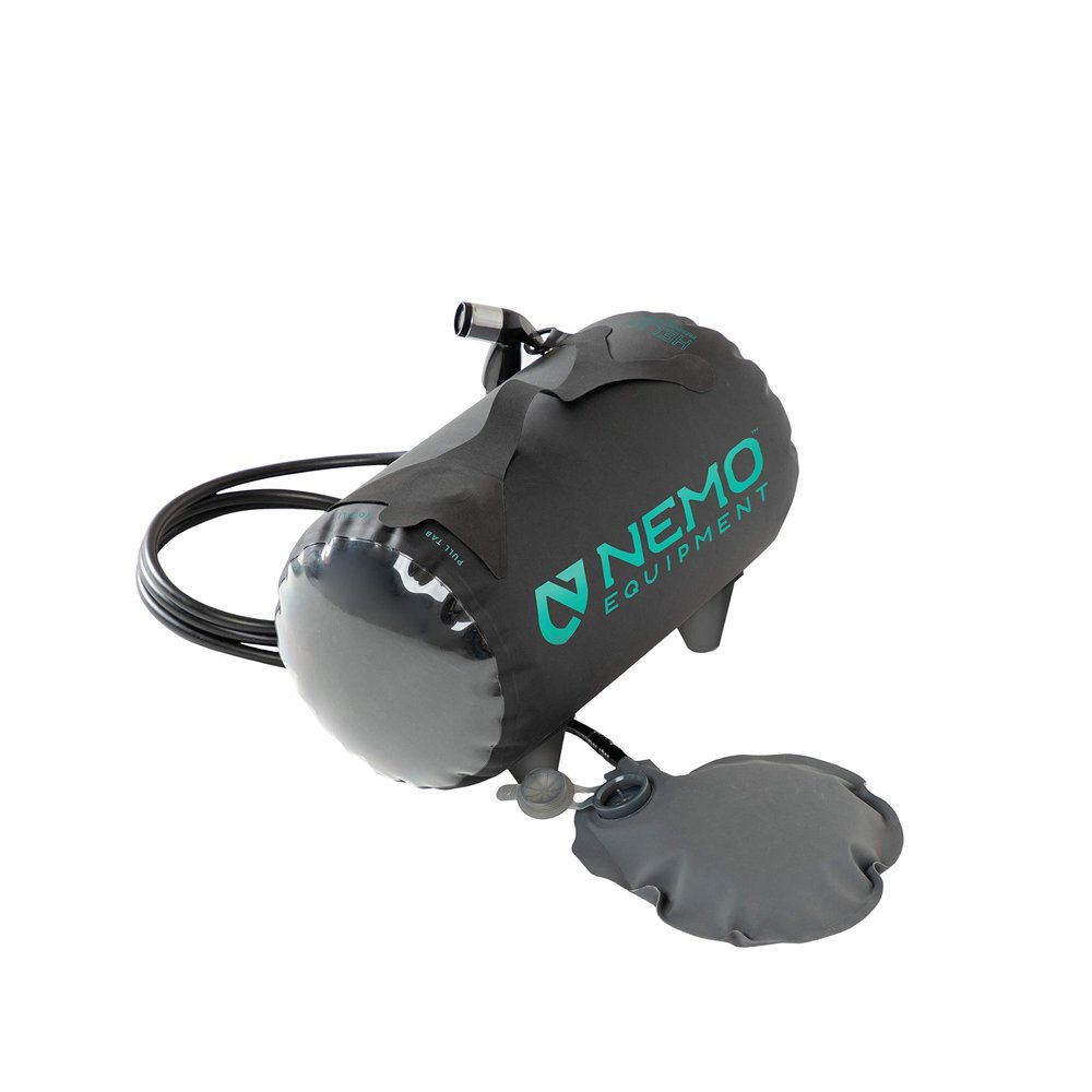 Nemo Equipment Helio Portable Pressure Camp Shower - 11 Liter - Black/Dark Verglas