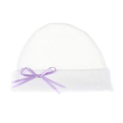 My Lello Baby Cotton Beanie Hat w/Bow - (0-6 Months) - Lavender