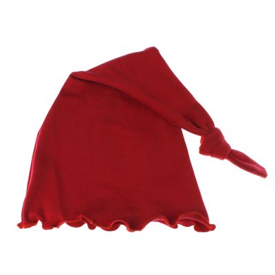 My Lello Baby Ruffled Knotted Tail Cotton Beanie Hat - (6-18 Months) - Red
