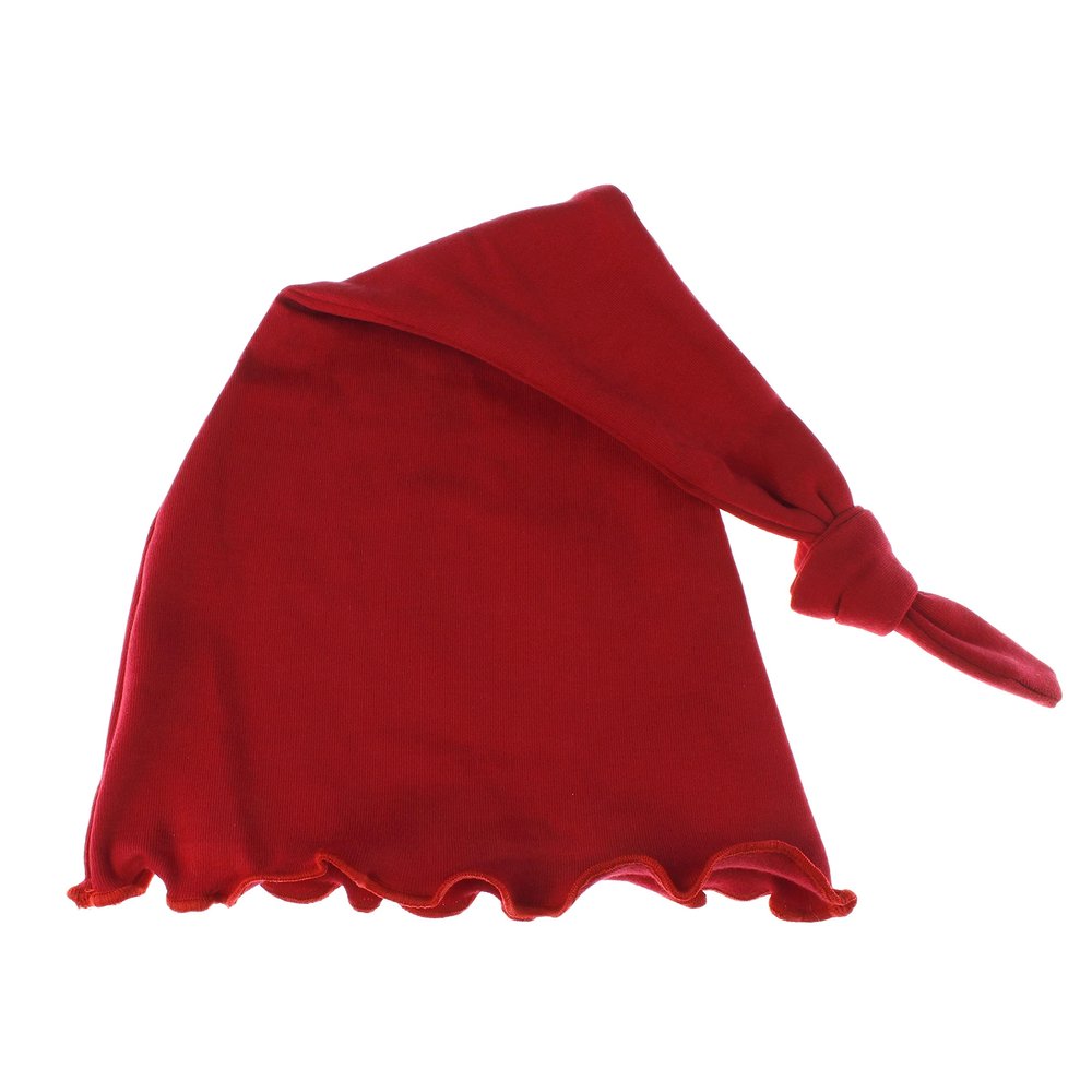 My Lello Baby Ruffled Knotted Tail Cotton Beanie Hat - (6-18 Months) - Red