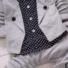 2pcs Baby Boy Dress Clothes Toddler Outfits Infant Tuxedo Formal Suits Set Shirt + Pants (Grey, 12-18 Months) view 4