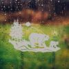 Bear Cub Front Door Window Decal Hunting Gun Cabinet Etched Glass Decals Vinyl Sticker view 1