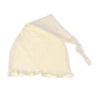 My Lello Baby Ruffle Knotted Tail Cotton Beanie Hat - (0-6 Months) - Ivory