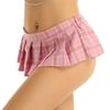 Aislor Women's Japanese Schoolgirl Skirt Cosplay Costume Mini Plaid Pleated Skirt Tartan Uniform Pink One Size view 2