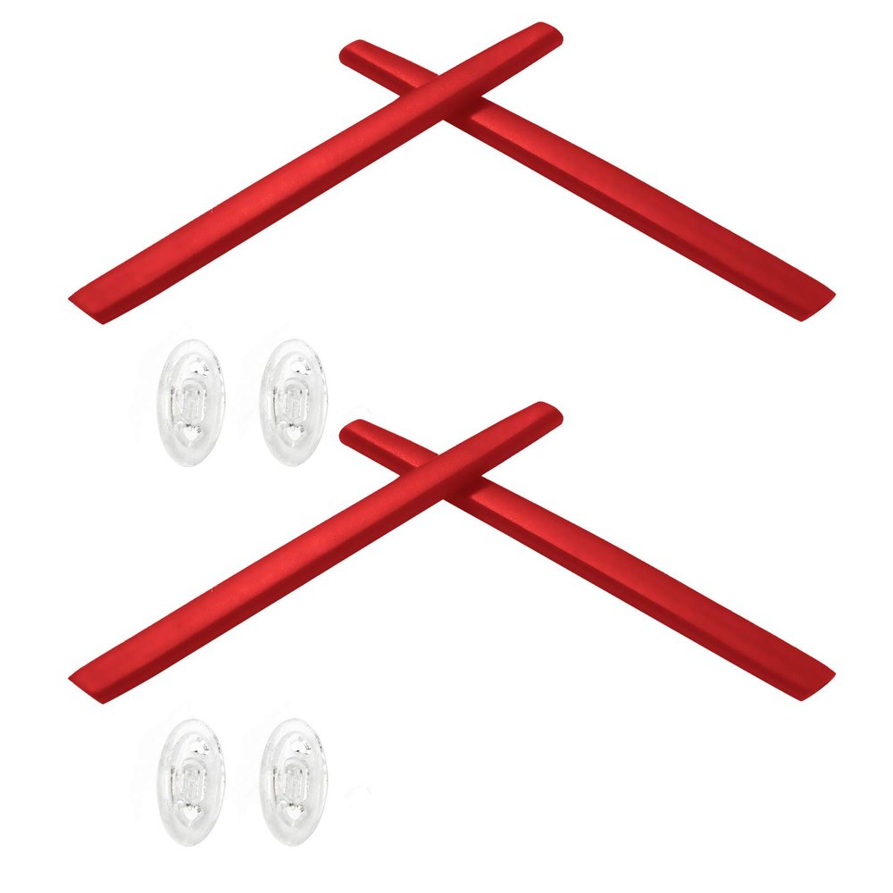 2 Pair Red Replacement Earsocks & Nosepieces Kits for Oakley Square Wire 2 (2014) OO4075