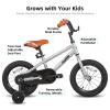 JOYSTAR 16 Inch Kids Bike for 4 5 6 7 Years Boys Girls Gifts Bikes Unisex Children Bicycles with Training Wheels BMX Style 85% Assembled Silver view 2