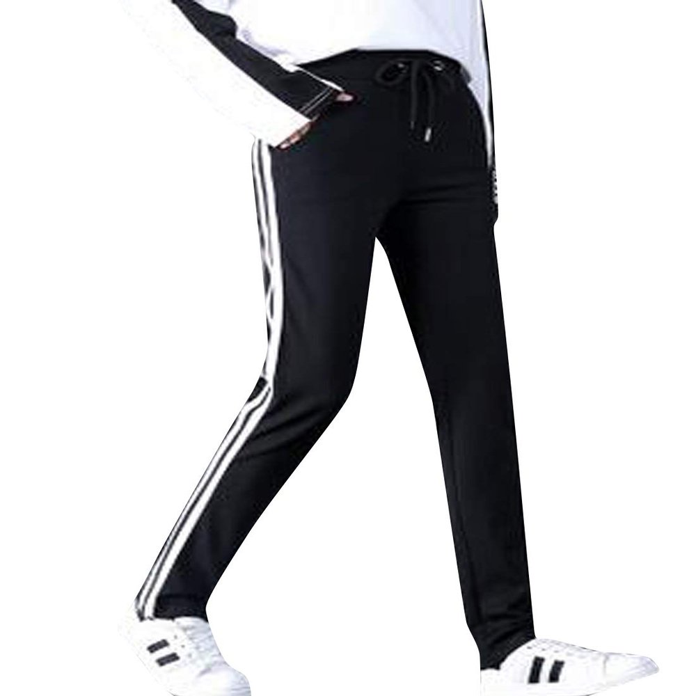 ZGZZ7 Women's Casual Athletic Sweatpants Full Length Straight Running Active Pants (Black, Small)