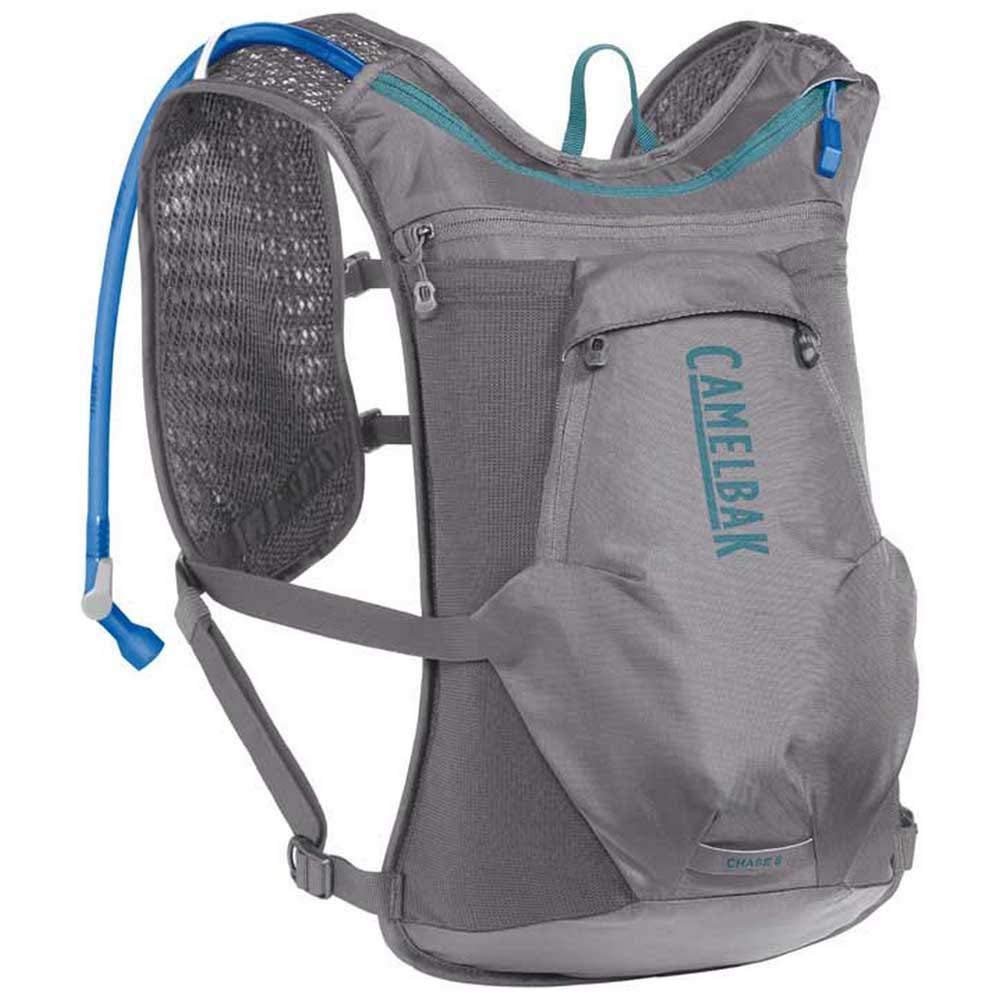 CamelBak Chase 8 Bike Hydration Vest - Integrated Tool Organization - 70oz., Gunmetal/Larkspur