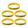 LIOOBO 5pcs Country Flag Silicone Bracelet Unique Rubber Sports Fashion Wristband Game Supplies Hand Band for Sports Game Compatitive Race International Match (Colombia) view 1