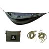 OneTigris KOMPOUND Camping Hammock with Net, Lightweight Portable Hammock with Warm Internal Cover & Tree Friendly Straps for Backpacking, Camping, Hiking, Travel, Beach, Backyard Od Green view 1